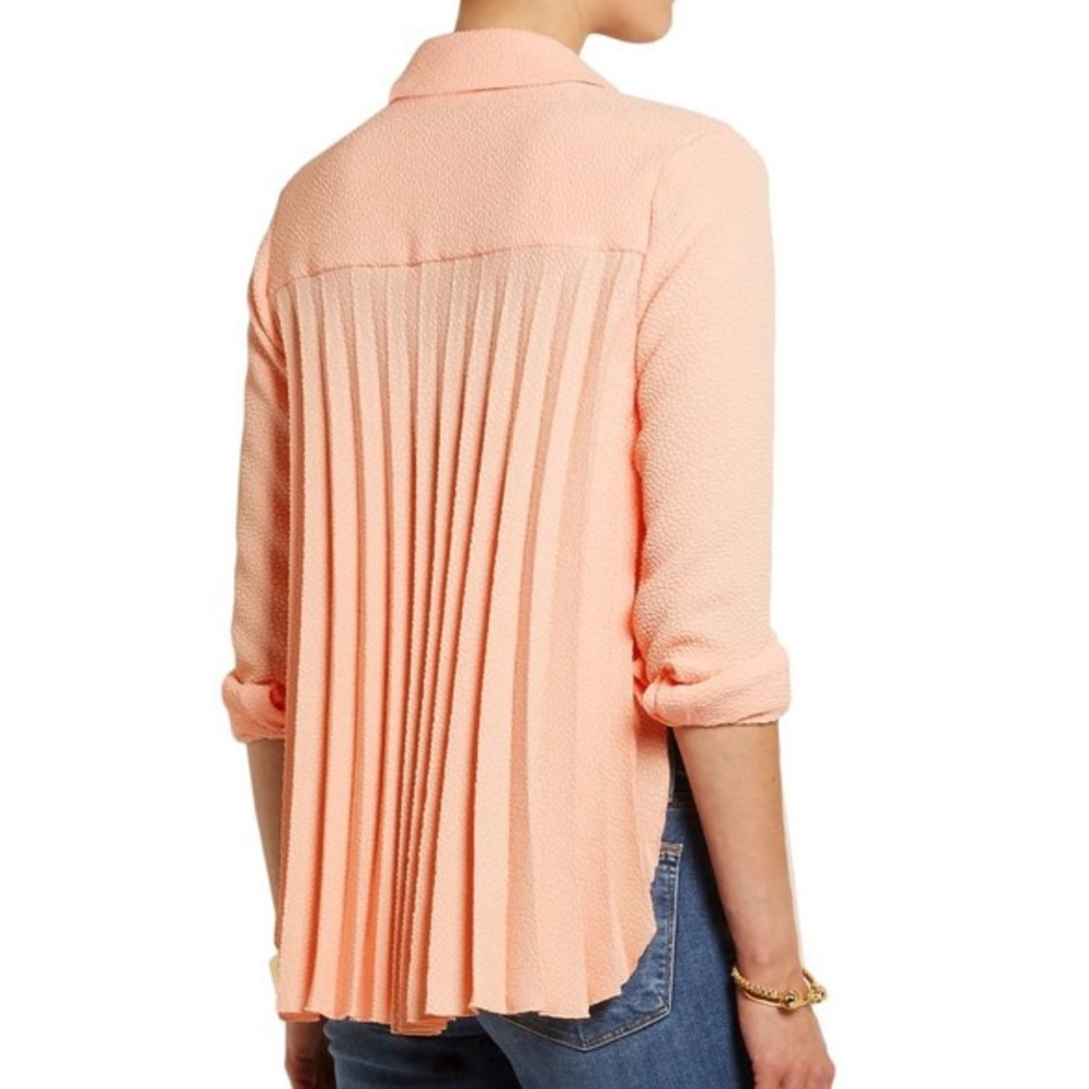 [see by chloé] peach pleat back top